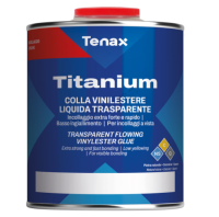 Клей полиэфирный Titanium Liquido Trasparente (прозрачный) жидкий 1л / Tenax